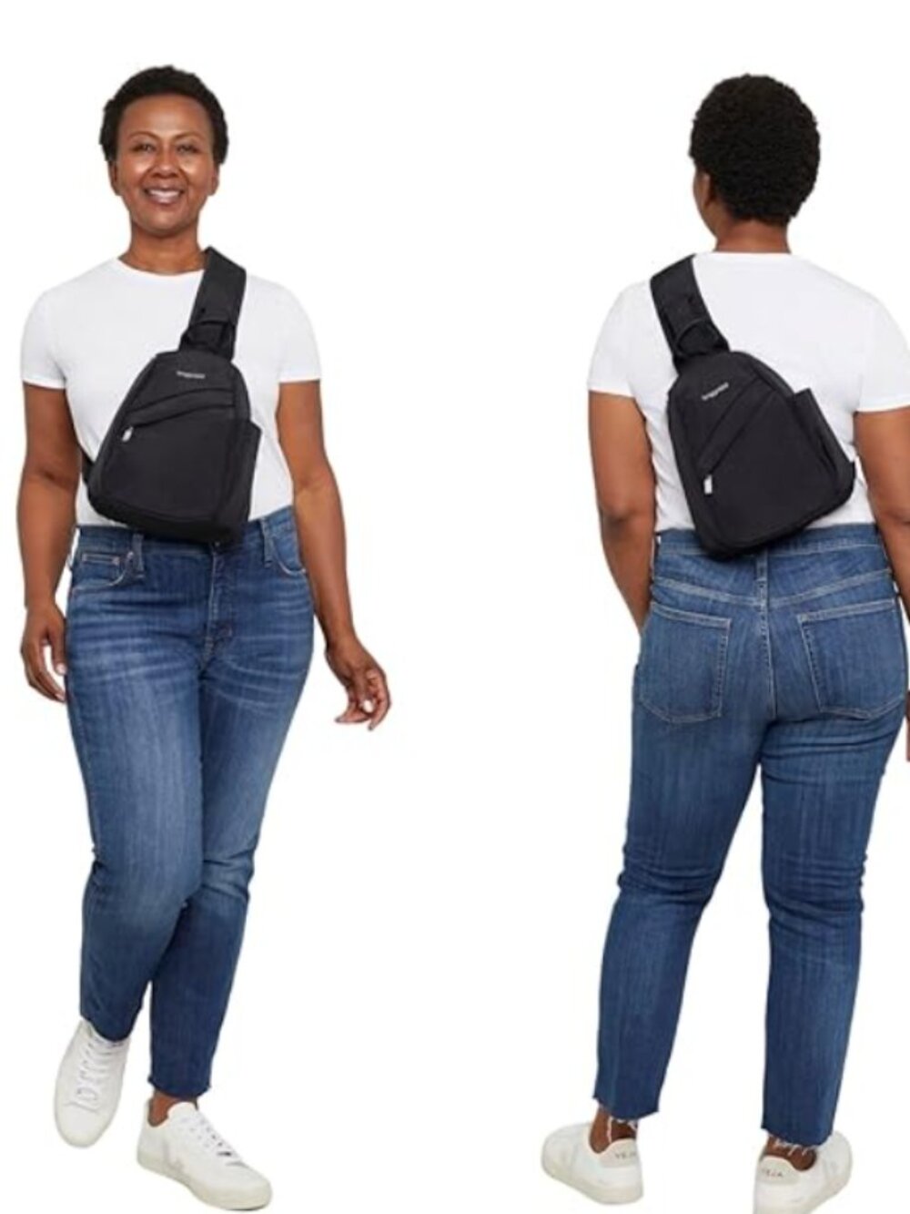Baggallini Medium Sling Backpack - 9"x11" Lightweight Sling Bag with Convertible - Picture 3 of 11